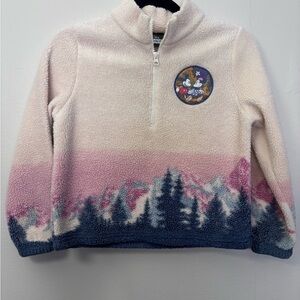 Disney Cream and Pink Fleece Pullover